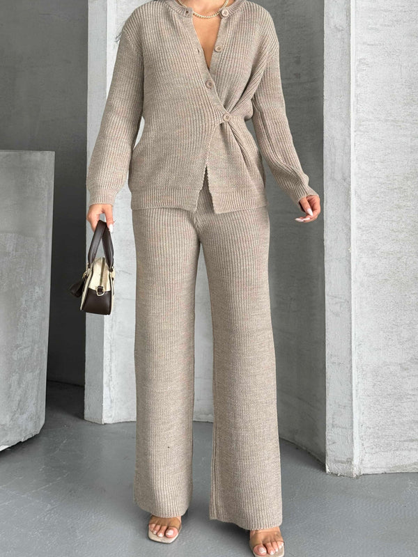 Düğme Detay Triko Takım 1565