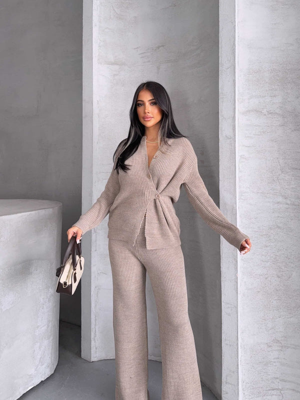 Düğme Detay Triko Takım 1565