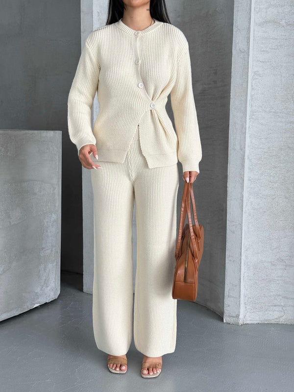 Düğme Detay Triko Takım 1565