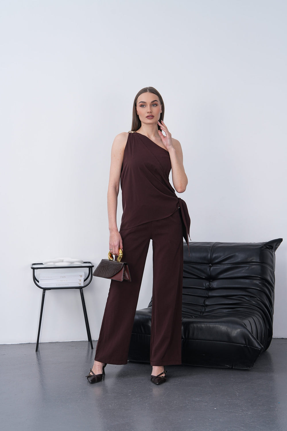 Set șal din modal - Maro