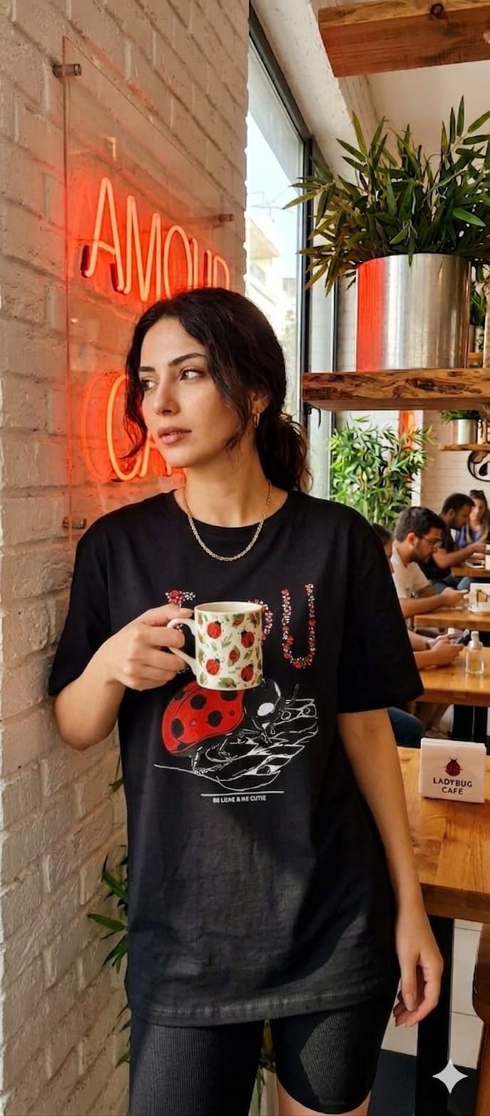 Tricou Ladybug - Negru