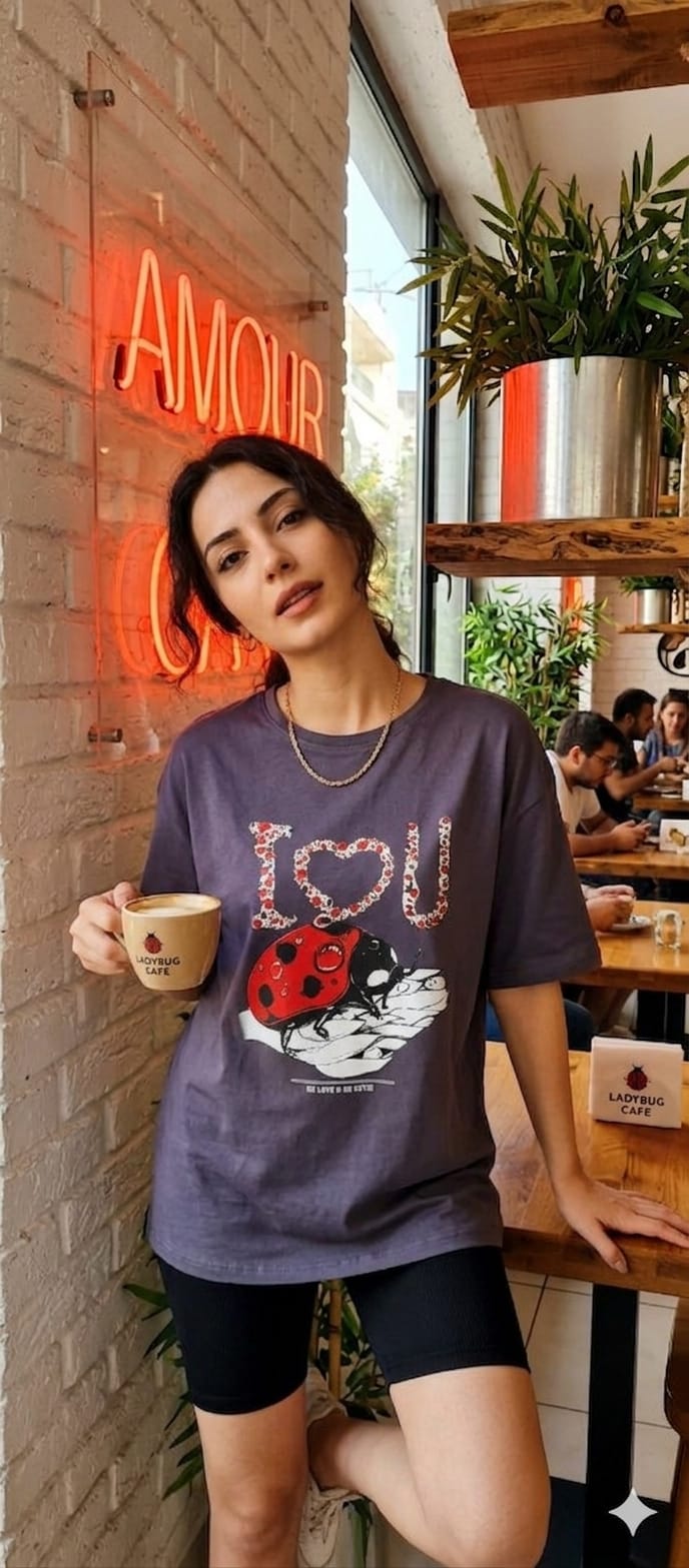 Tricou Ladybug - Antracit