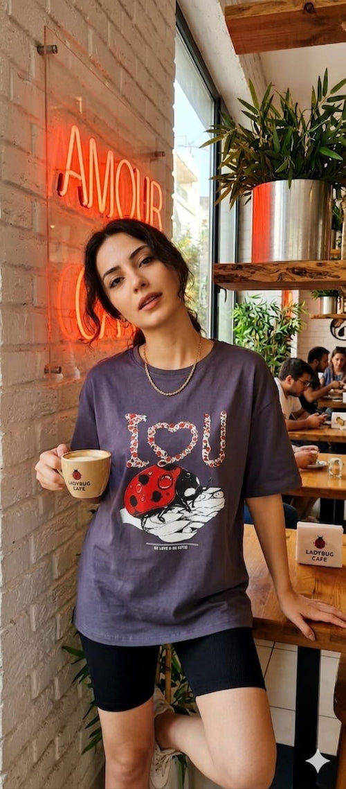 Uğur Böceği T-Shirt - Antrasit