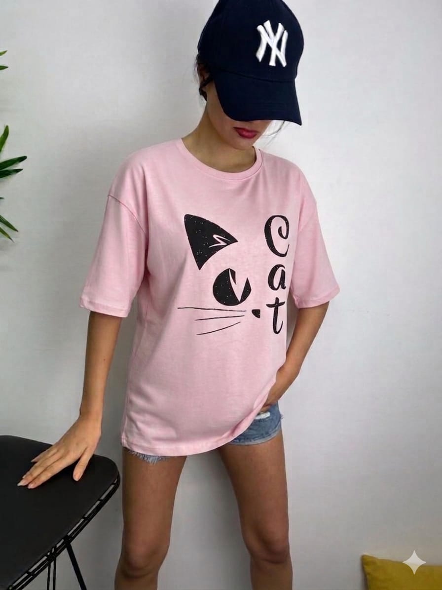 Cat T-Shirt - Pudra