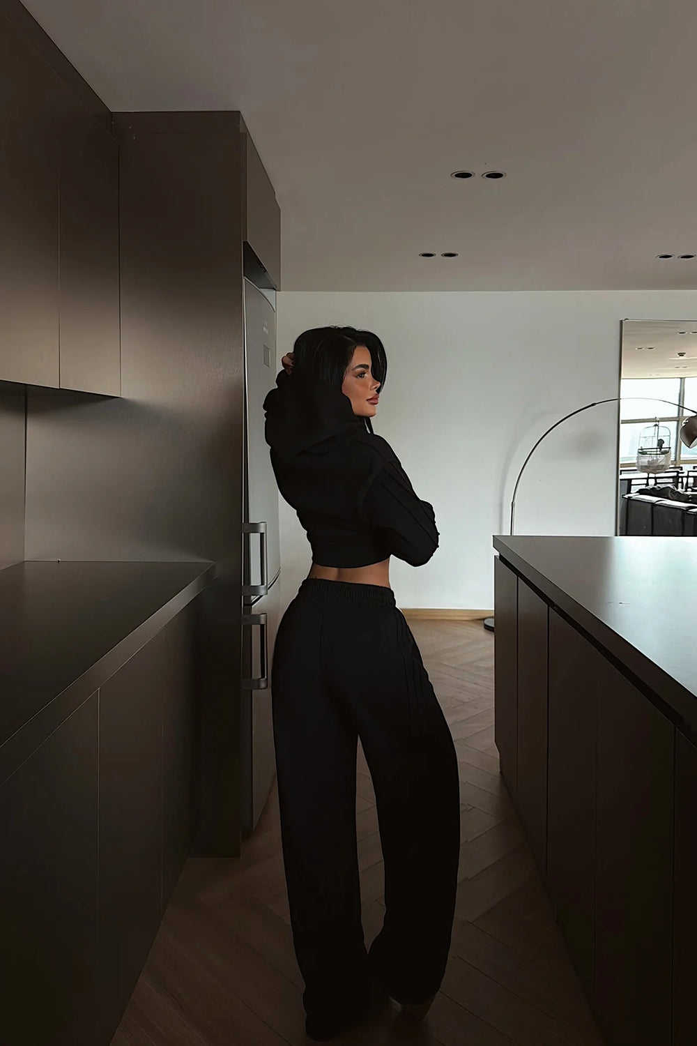 Siyah Fermuarlı Eşofman Takımı XS