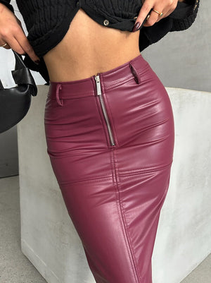 Deri Toptan Etek - Bordo