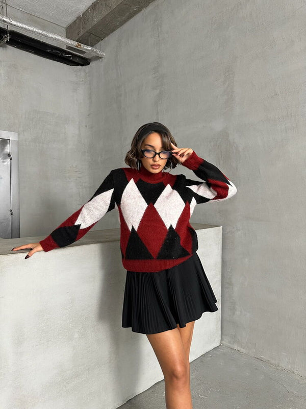 Pulovere en-gros K-Knitwear - Burgundy