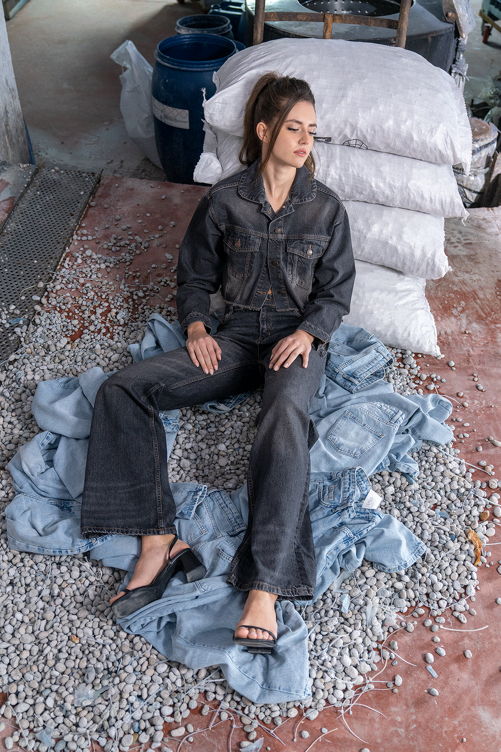 Gömlek Cep Detaylı Brown Denim Ceket