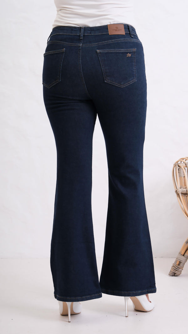 Yüksek Bel İspanyol Paça Rinse Jean Pantolon