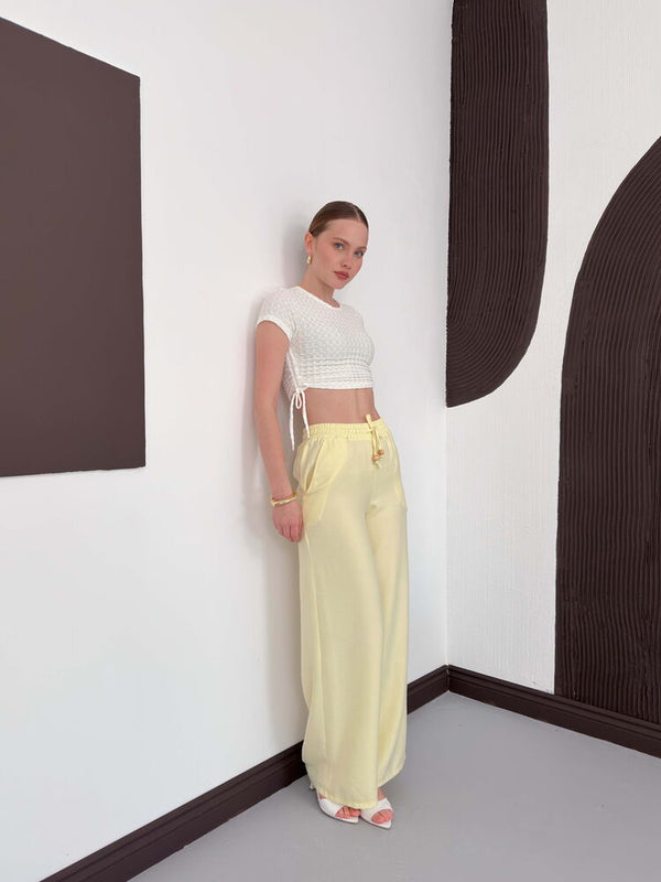 Pantolon - Sarı | D2381 Topshow