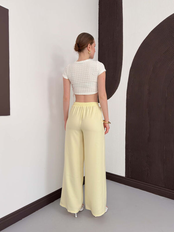 Pantolon - Sarı | D2381 Topshow