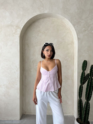 Çizgili Askılı Bluz