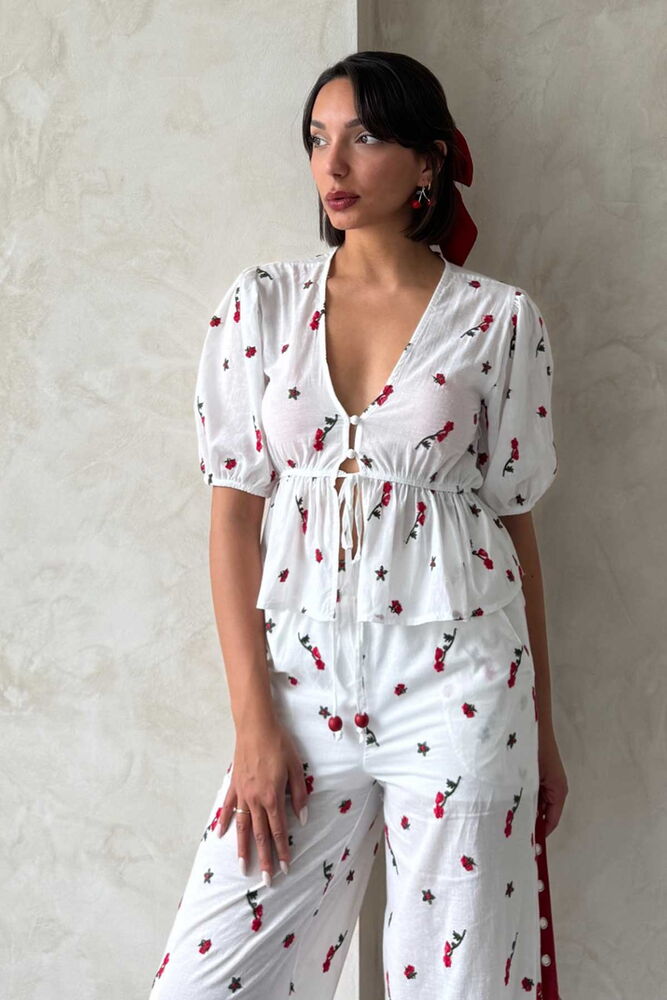 Nakışlı Vual Bluz