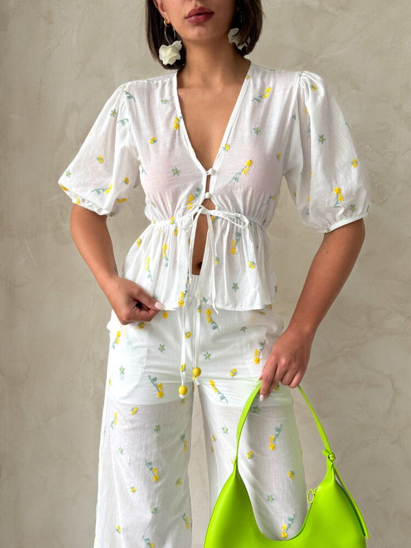 Nakışlı Vual Bluz