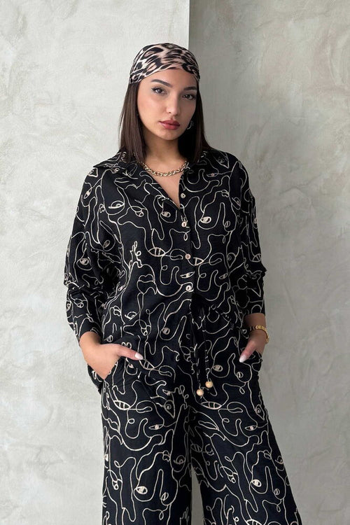 Cămăși brodate en-gros - Negre