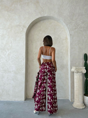 Süzüne Nakışlı Pantolon - Bordo