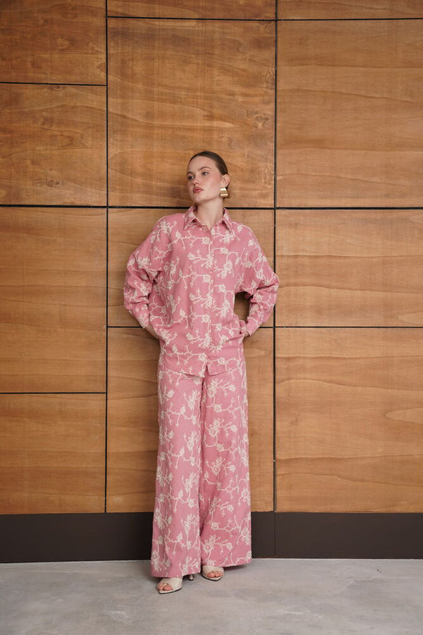 Süzüne Nakışlı Pantolon - Pembe | F1927 - Topshow