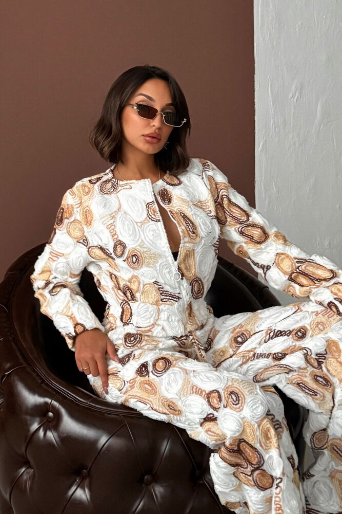 Topshow Toptan Desenli Fermuarlı Ceket – Şık Ve Modern Tarz