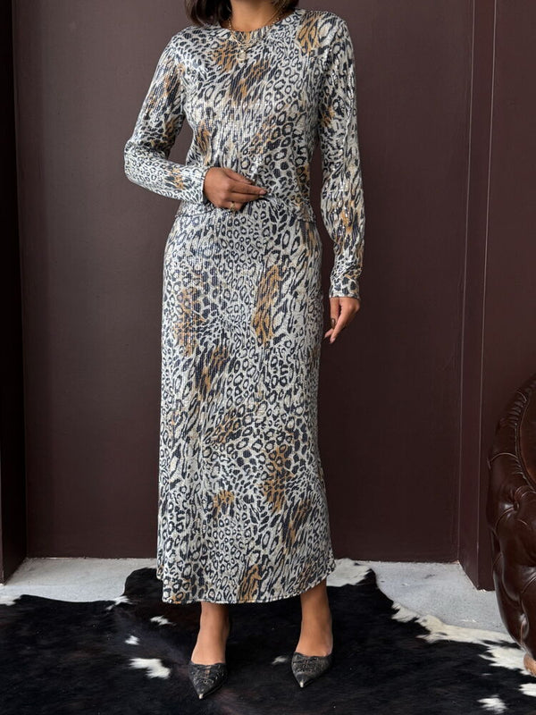 Topshow - Fustă cu imprimeu leopard, la modă, en-gros - Eleganță de zi până seară - Leopard deschis