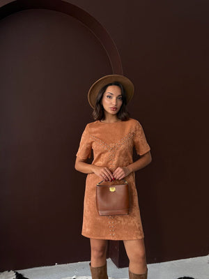 Rochie Topshow Drop Suede, en-gros - Bej | F2039