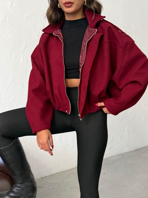 Topshow Kaşe Toptan Mont - Bordo | F2047