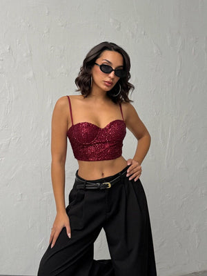 Topshow | Pulpayet Abiye Toptan Büstüyer - Bordo | F2063