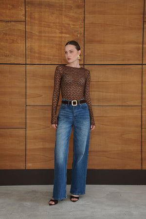 Dantel Toptan Bluz - Kahve | F2092 - Topshow