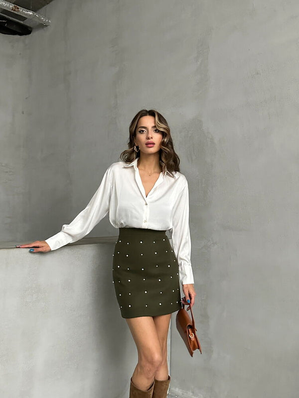 Noktalı Toptan Etek - Haki