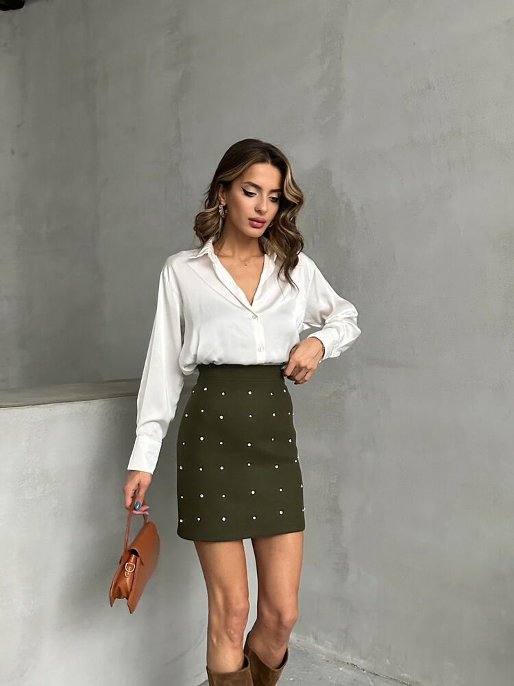 Noktalı Toptan Etek - Haki