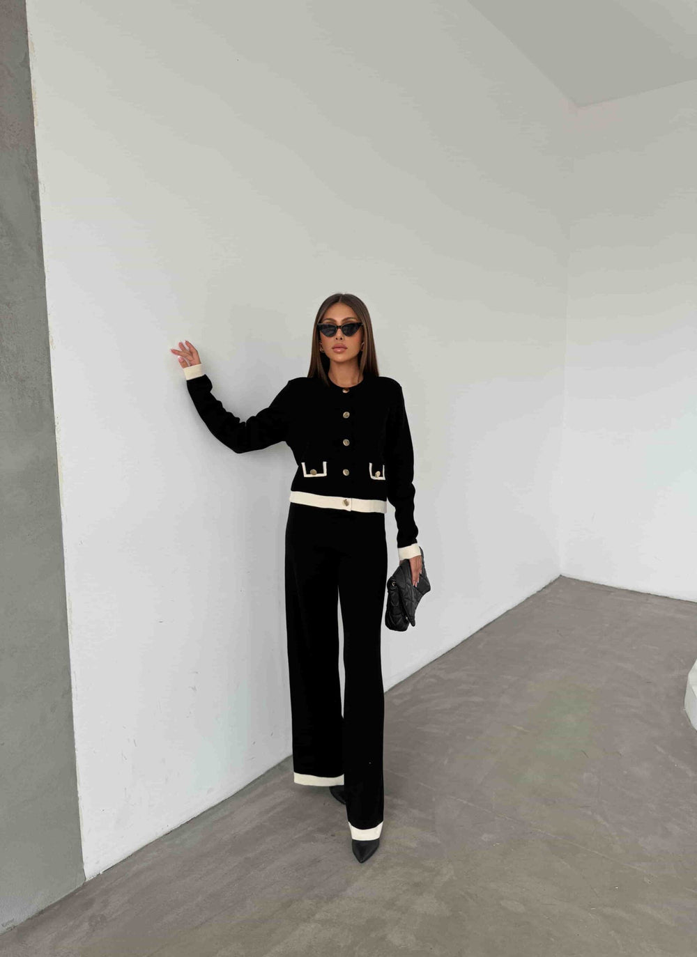 Cep Detay Triko Takım 1505