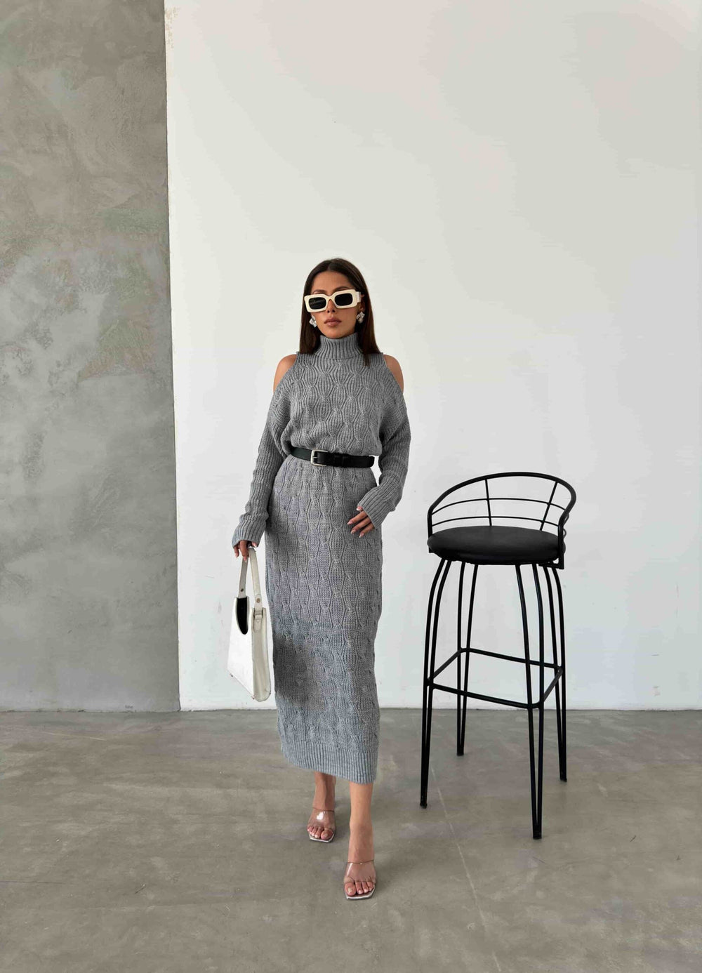 Kemerli Triko Elbise 1504