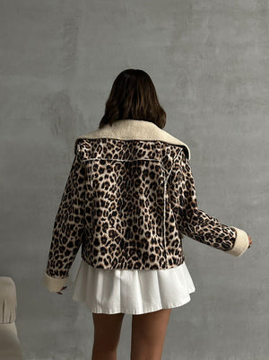 Desenli Peluş Toptan Mont - Leopar D1