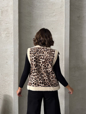 Peluş Toptan Yelek - Leopar D1
