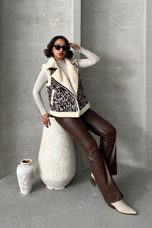 Peluş Toptan Yelek - Leopar D2