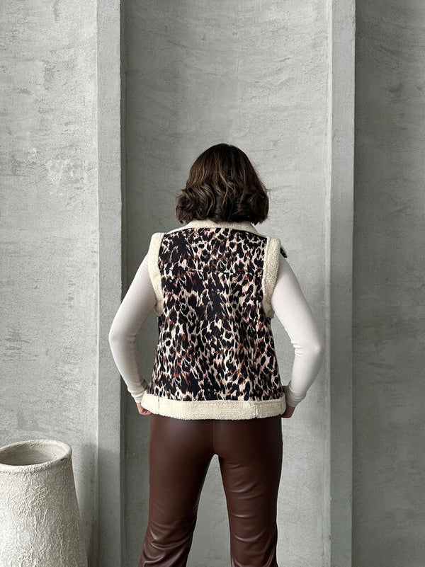 Peluş Toptan Yelek - Leopar D2