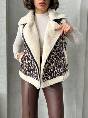 Peluş Toptan Yelek - Leopar D2