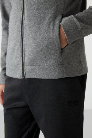 Bruce Gri - Siyah Dik Yaka Erkek Eşofman Takım - 85200