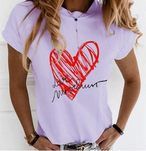 Tricou în formă de inimă - Liliac