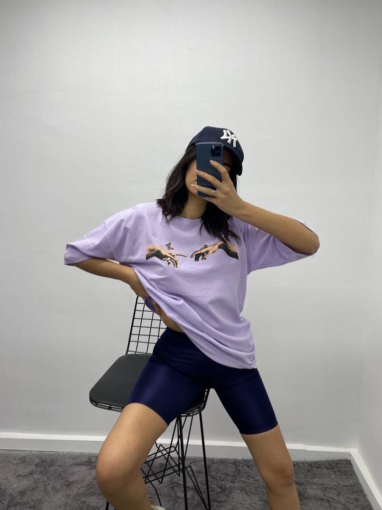 Tricou cu fluture - Liliac