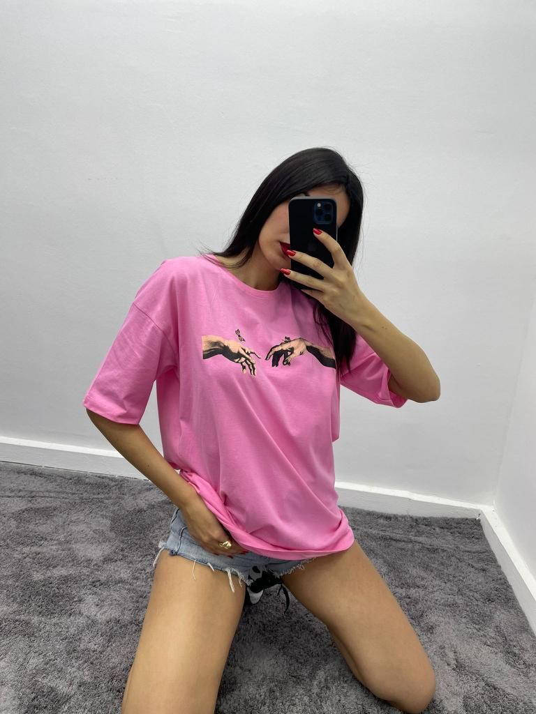 Tricou cu fluture - Roz