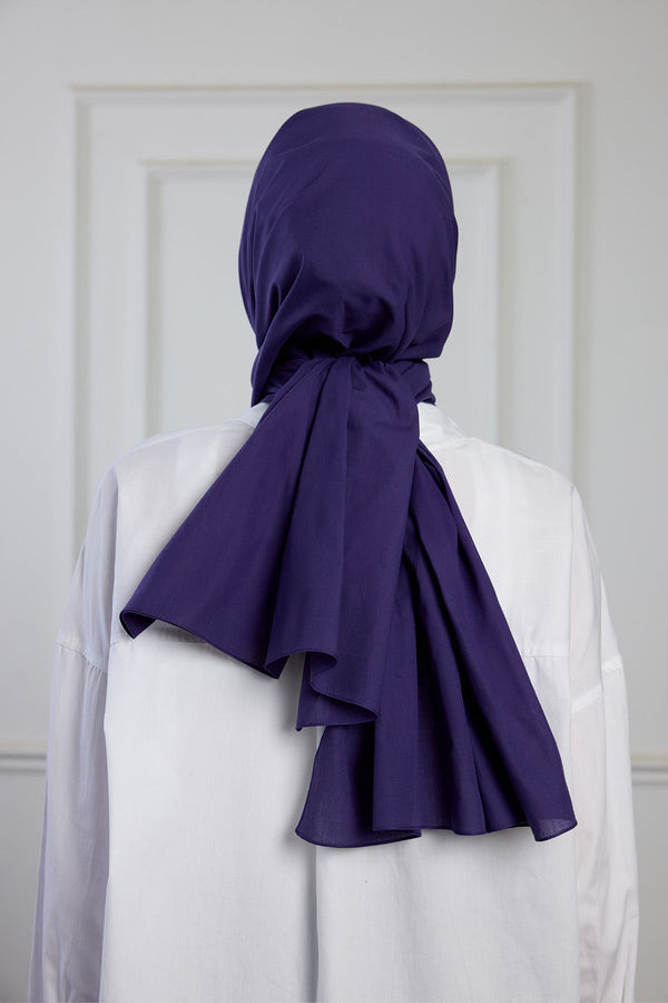 Pure Pamuk Şal - Patlıcan Moru