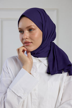 Pure Pamuk Şal - Patlıcan Moru