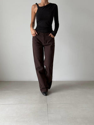 Relax Fit Brown Jean Pantolon