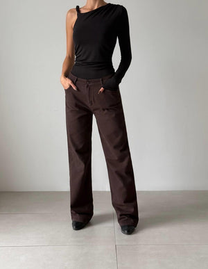 Relax Fit Brown Jean Pantolon