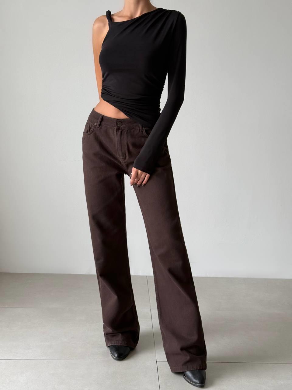 Relax Fit Brown Jean Pantolon