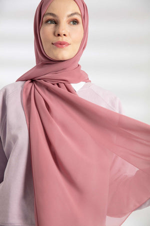 Şifon Şal - Gül Kurusu