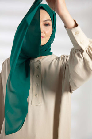 Şifon Şal - Zümrüt Yeşili