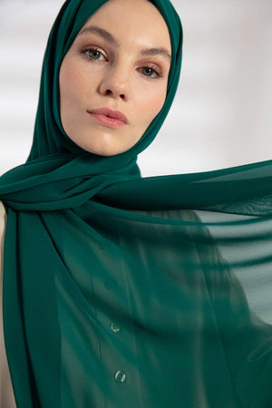 Şifon Şal - Zümrüt Yeşili