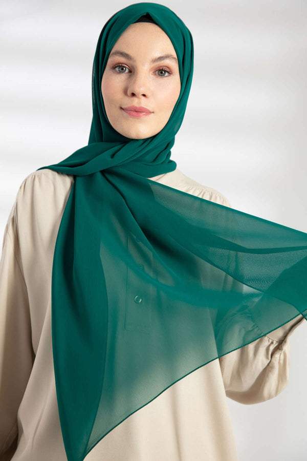 Şifon Şal - Zümrüt Yeşili