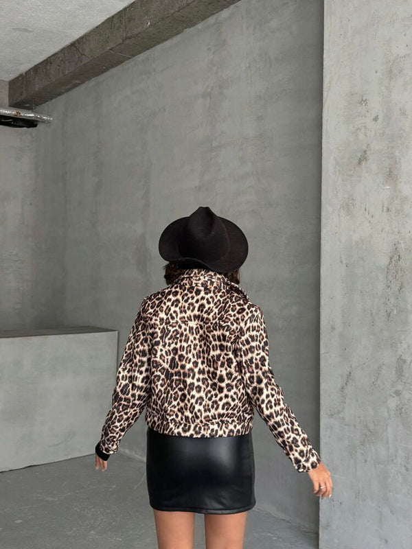 Kaşe Toptan Mont - Taş Leopar